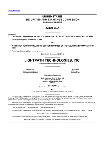 Vorschaubild LightPath Technologies 10-Q Quartalsbericht  