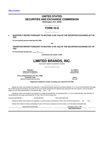 Thumbnail Bath & Body Works 10-Q Quarterly Report FY 