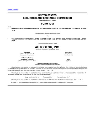 Thumbnail Autodesk 10-Q Quarterly Report FY 