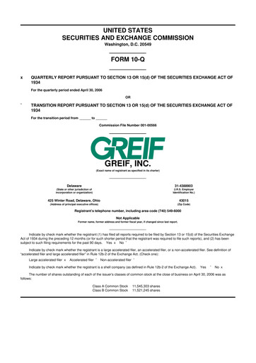 Thumbnail Greif 10-Q Quarterly Report FY 