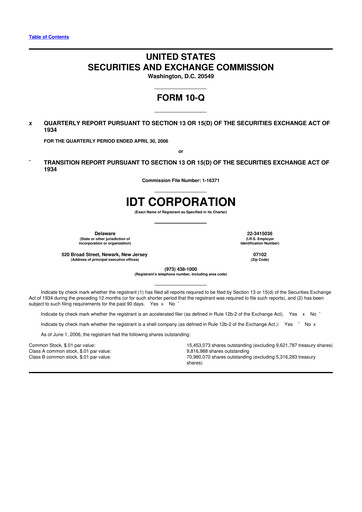 Thumbnail IDT Corporation
 10-Q Quarterly Report FY 