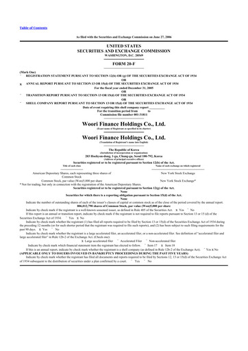 Thumbnail Woori Financial Group 20-F Annual Report 