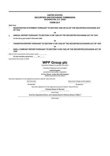 Thumbnail WPP 20-F Annual Report 