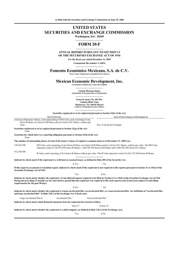 Thumbnail Fomento Económico Mexicano (FEMSA) 20-F Annual Report 