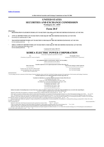 Thumbnail Korea Electric Power 20-F Annual Report 