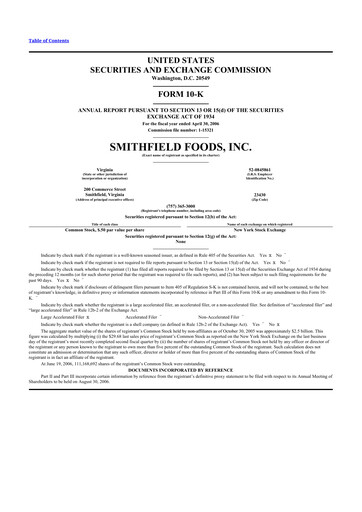 Thumbnail Smithfield Foods 10-K Annual Report 