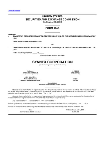 Vorschaubild TD Synnex 10-Q Quartalsbericht  