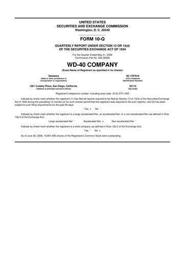 Thumbnail WD-40 Company
 10-Q Quarterly Report FY 