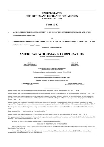 Thumbnail American Woodmark
 10-K Annual Report 