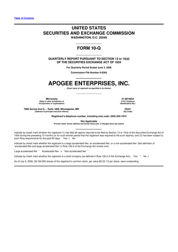 Thumbnail Apogee Enterprises 10-Q Quarterly Report FY 