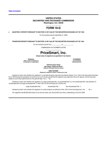 Thumbnail PriceSmart
 10-Q Quarterly Report FY 