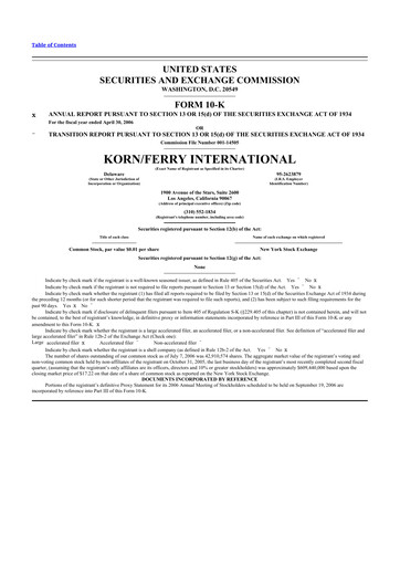 Thumbnail Korn Ferry
 10-K Annual Report 