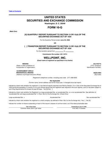 Thumbnail Elevance Health 10-Q Quarterly Report FY 