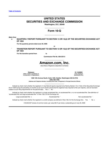 Miniature Amazon 10-Q Rapport trimestriel  