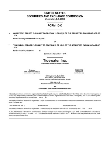 Thumbnail Tidewater 10-Q Quarterly Report FY 