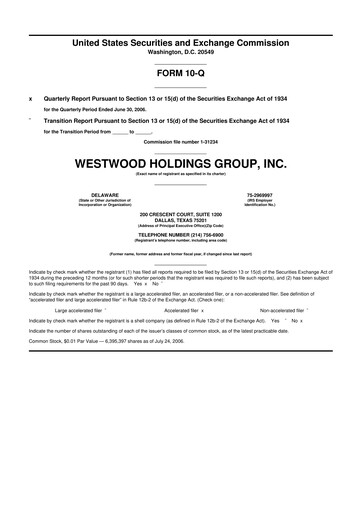 Thumbnail Westwood Holdings Group 10-Q Quarterly Report FY 