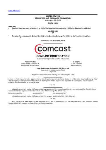 Miniature Comcast 10-Q Rapport trimestriel  
