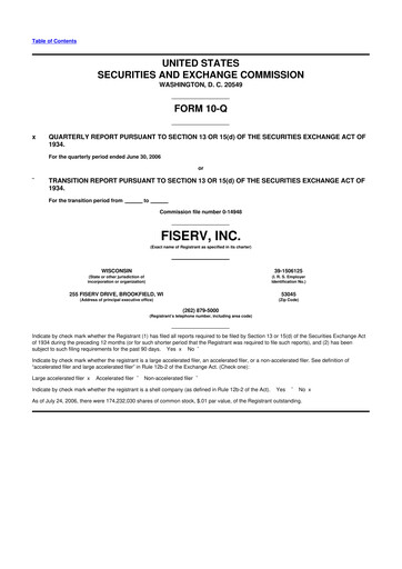 Vorschaubild Fiserv 10-Q Quartalsbericht  