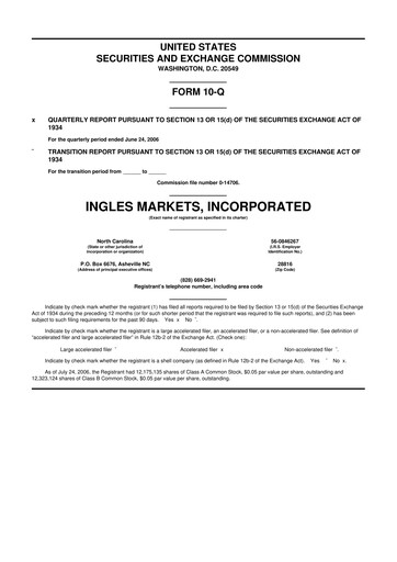 Thumbnail Ingles Markets 10-Q Quarterly Report FY 