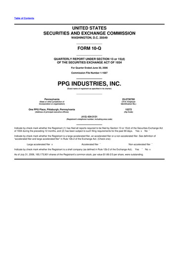 Thumbnail PPG Industries
 10-Q Quarterly Report FY 