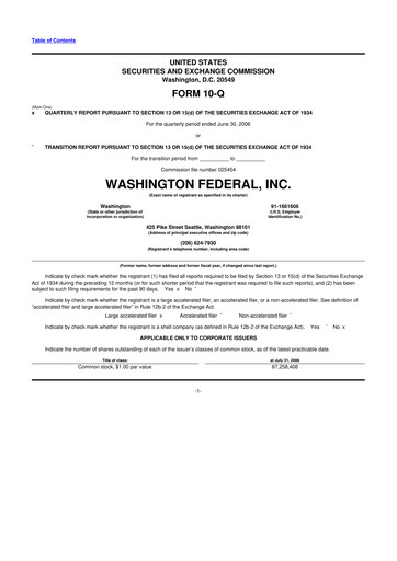 Thumbnail WaFd Bank 10-Q Quarterly Report FY 