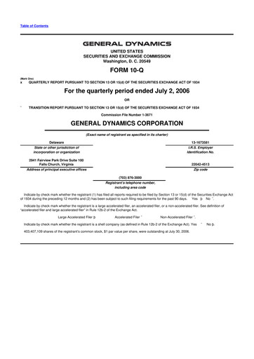 Miniature General Dynamics 10-Q Rapport trimestriel  