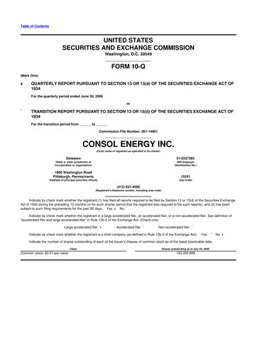 Thumbnail CNX Resources
 10-Q Quarterly Report FY 