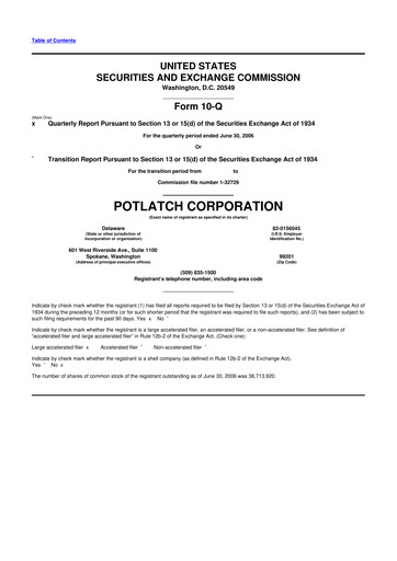 Thumbnail PotlatchDeltic
 10-Q Quarterly Report FY 