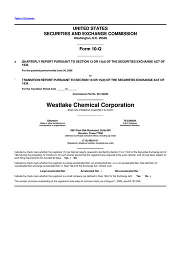 Thumbnail Westlake Corporation
 10-Q Quarterly Report FY 