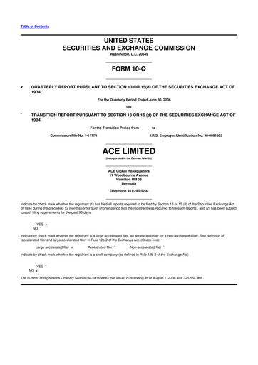 Vorschaubild Chubb 10-Q Quartalsbericht  