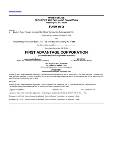 Miniature First Advantage 10-Q Rapport trimestriel  