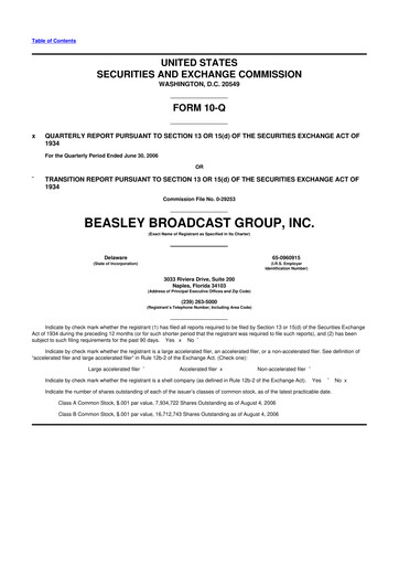 Thumbnail Beasley Broadcast Group
 10-Q Quarterly Report FY 