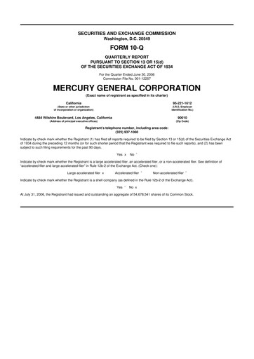 Thumbnail Mercury General
 10-Q Quarterly Report FY 