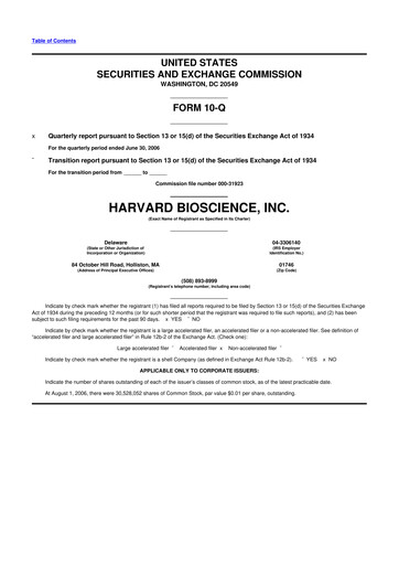 Thumbnail Harvard Bioscience 10-Q Quarterly Report FY 