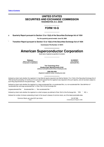 Vorschaubild American Superconductor Corporation 10-Q Quartalsbericht  
