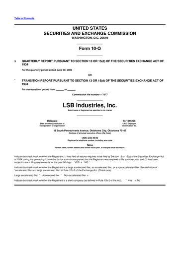 Thumbnail LSB Industries 10-Q Quarterly Report FY 
