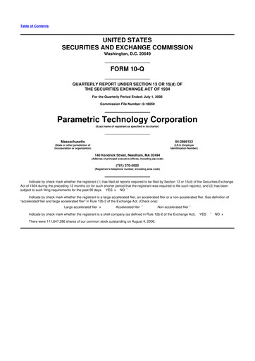 Thumbnail PTC 10-Q Quarterly Report FY 