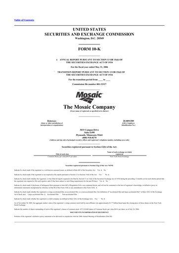 Thumbnail The Mosaic Company 10-K Annual Report 