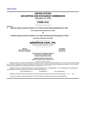 Vorschaubild Salesforce 10-Q Quartalsbericht  