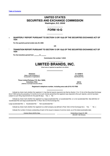 Thumbnail Bath & Body Works 10-Q Quarterly Report FY 