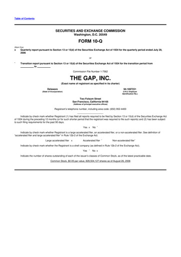 Vorschaubild Gap Inc.
 10-Q Quartalsbericht  