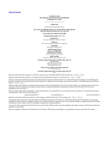 Miniature ResMed 10-K Rapport annuel 