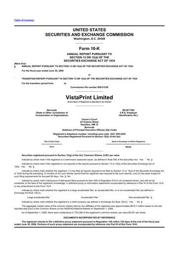 Thumbnail Cimpress 10-K Annual Report 