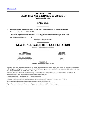 Thumbnail Kewaunee Scientific Corporation 10-Q Quarterly Report FY 