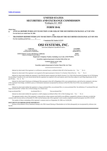 Thumbnail OSI Systems
 10-K Annual Report 