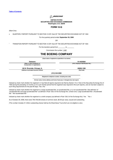 Miniature Boeing 10-Q Rapport trimestriel  