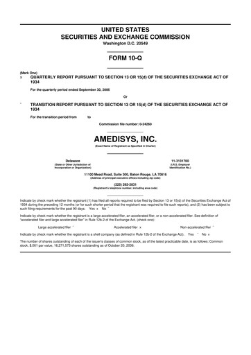 Thumbnail Amedisys 10-Q Quarterly Report FY 