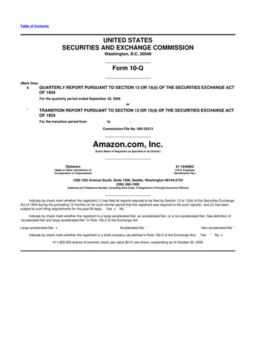 Miniature Amazon 10-Q Rapport trimestriel  