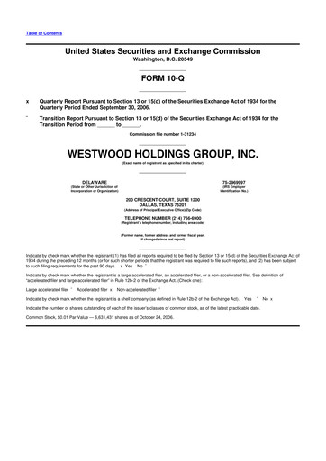 Thumbnail Westwood Holdings Group 10-Q Quarterly Report FY 