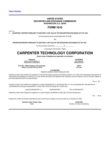 Thumbnail Carpenter Technology 10-Q Quarterly Report FY 